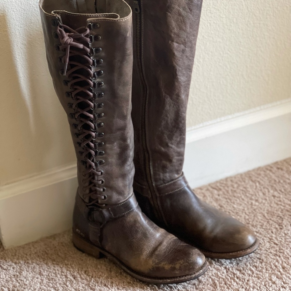 Bed Stu Burnley Knee-high Corset Boot Lace Up